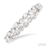 5/8 Ctw Curvy Zig-Zag Round Cut Diamond Eternity Wedding Band in 14K White Gold